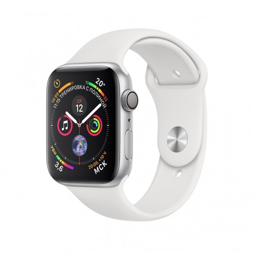 Apple Watch Series 4 LTE 44 мм (алюминий серебристый/белый)