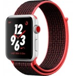 Apple Watch Nike+ LTE 42 мм (серебристый алюминий/черный, красный) [MQLE2] фото 1