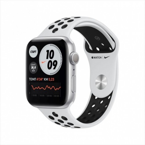 Apple Watch Nike Series 6 44 мм (алюминий серебристый/чистая платина)
