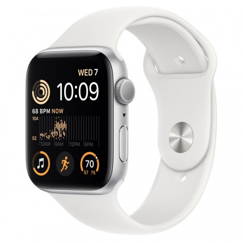 Apple Watch SE 2 40 мм (алюминиевый корпус, серебристый/белый, спортивный силиконовый ремешок) фото 1