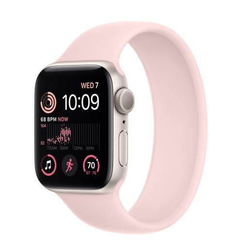 Apple Watch SE 2 40 мм (алюминиевый корпус, звездный свет/розовый мел, силиконовый ремешок) фото 1