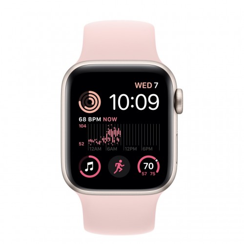 Apple Watch SE 2 40 мм (алюминиевый корпус, звездный свет/розовый мел, силиконовый ремешок) фото 2