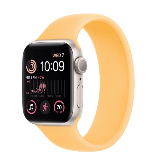 Apple Watch SE 2 40 мм (алюминиевый корпус, звездный свет/солнечное сияние, силиконовый ремешок)
