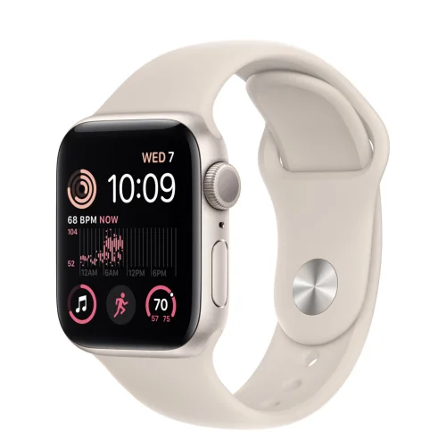 Apple Watch SE 2 40 мм (алюминиевый корпус, звездный свет/звездный свет, спортивный силиконовый ремешок)