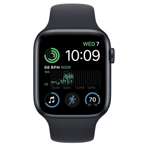 Apple Watch SE 2 44 мм (алюминиевый корпус, полуночный/полуночный, спортивный силиконовый ремешок) фото 2