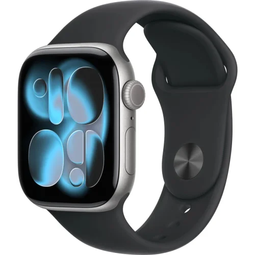 Apple Watch Series 11 46 мм (алюминиевый корпус, космический серый/черный, спортивный силиконовый ремешок)