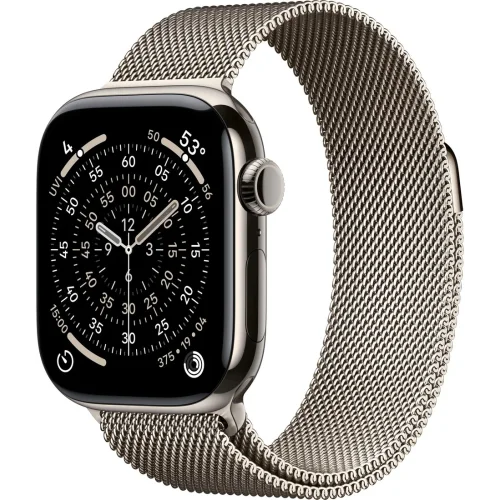 Apple Watch Series 11 LTE 42 мм (титановый корпус, природный/природный, миланская петля)