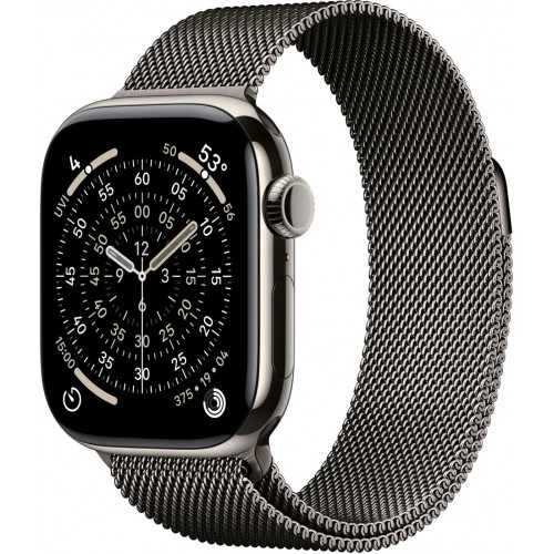 Apple Watch Series 11 LTE 42 мм (титановый корпус, природный/сланец, миланская петля)
