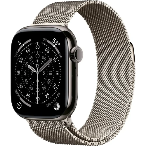 Apple Watch Series 11 LTE 46 мм (титановый корпус, сланец/природный, миланская петля)