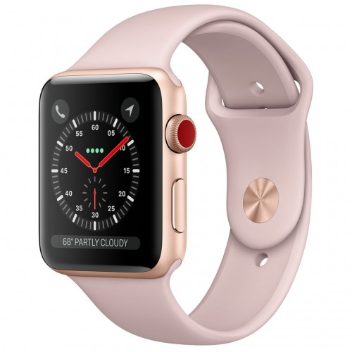Apple Watch Series 3 LTE 42 мм (золотистый алюминий/розовый песок) [MQK32]