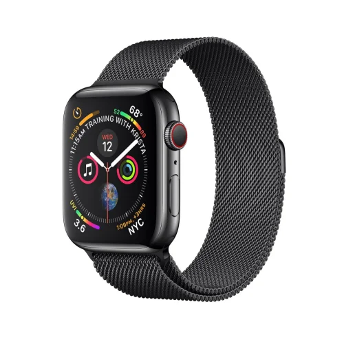 Apple Watch Series 4 LTE 40 мм (сталь черный/миланский черный)