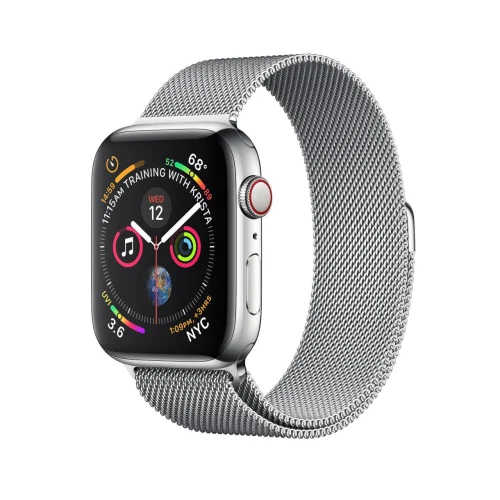 Apple Watch Series 4 LTE 44 мм (сталь серебристый/миланский)