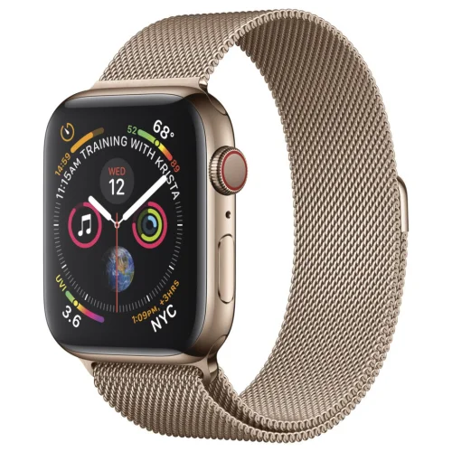 Apple Watch Series 4 LTE 44 мм (сталь золотистый/миланский золотой)