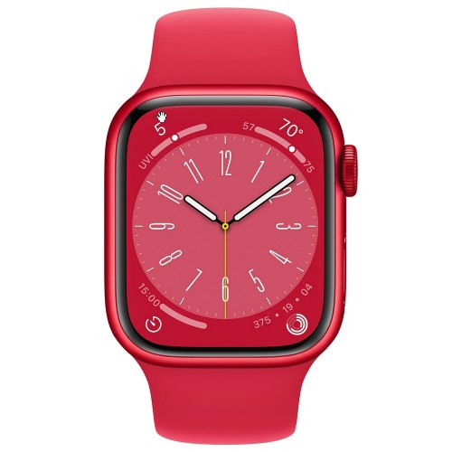 Apple Watch Series 8 41 мм (алюминиевый корпус, красный/красный, спортивный силиконовый ремешок) фото 2
