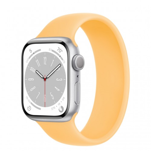 Apple Watch Series 8 41 мм (алюминиевый корпус, серебристый/солнечное сияние, силиконовый ремешок) фото 1