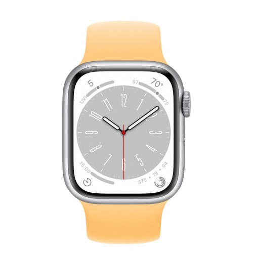 Apple Watch Series 8 41 мм (алюминиевый корпус, серебристый/солнечное сияние, силиконовый ремешок) фото 2