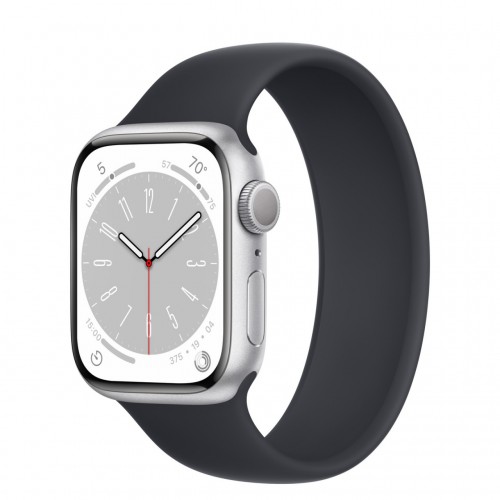 Apple Watch Series 8 41 мм (алюминиевый корпус, серебристый/темно-серый, силиконовый ремешок) фото 1