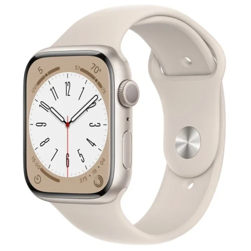 Apple Watch Series 8 41 мм (алюминиевый корпус, звездный свет/звездный свет, спортивный силиконовый ремешок)