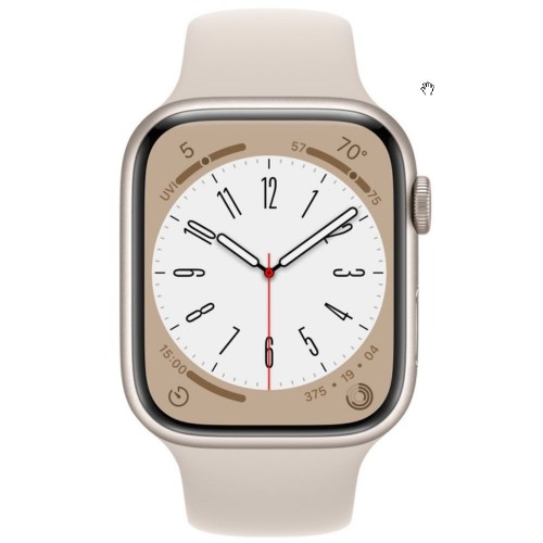 Apple Watch Series 8 41 мм (алюминиевый корпус, звездный свет/звездный свет, спортивный силиконовый ремешок) фото 2