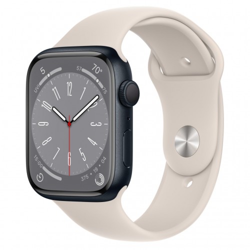 Apple Watch Series 8 45 мм (алюминиевый корпус, полуночный/звездный свет, спортивный силиконовый ремешок) фото 1