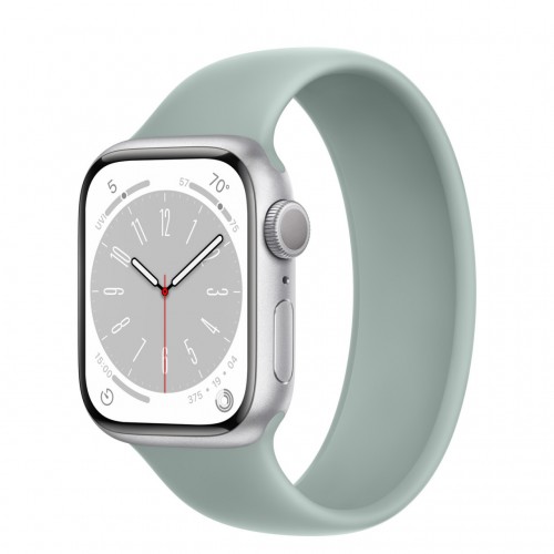 Apple Watch Series 8 LTE 41 мм (алюминиевый корпус, серебристый/суккулент, силиконовый ремешок) фото 1