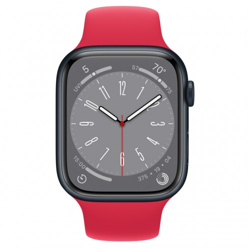 Apple Watch Series 8 LTE 45 мм (алюминиевый корпус, полуночный/красный, спортивный силиконовый ремешок) фото 2