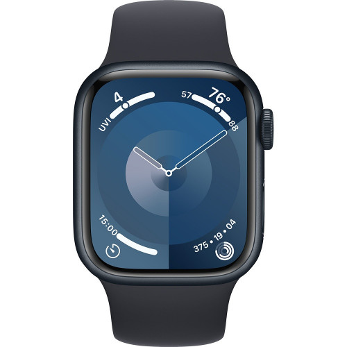 Apple Watch Series 9 41 мм (алюминиевый корпус, полуночный/полуночный, спортивный силиконовый ремешок M/L) фото 2