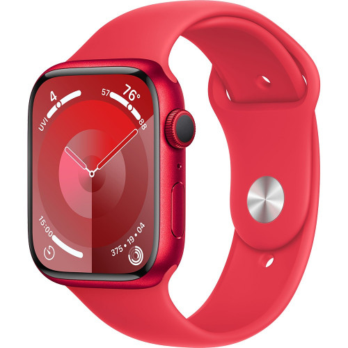 Apple Watch Series 9 45 мм (алюминиевый корпус, красный/красный, спортивный силиконовый ремешок M/L) фото 1