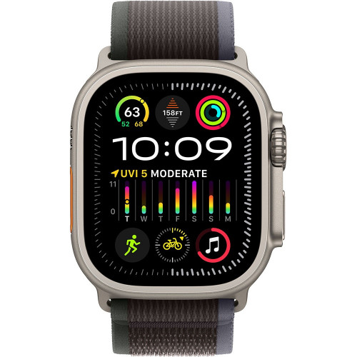 Apple Watch Ultra 2 LTE 49 мм (титановый корпус, титановый/черно-синий, нейлоновый ремешок размера M/L) фото 2