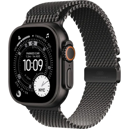 Apple Watch Ultra 3 LTE 49 мм (титановый корпус, черный/черный, миланская петля)