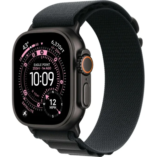 Apple Watch Ultra 3 LTE 49 мм (титановый корпус, черный/черный, текстильный ремешок)