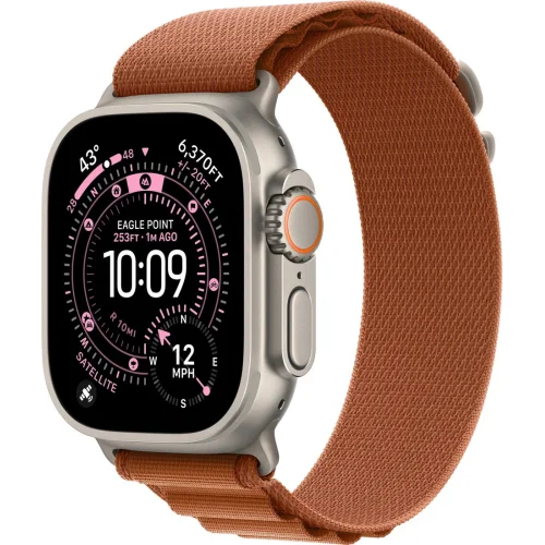 Apple Watch Ultra 3 LTE 49 мм (титановый корпус, природный/терракота, текстильный ремешок)