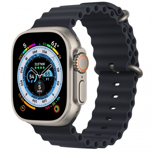 Apple Watch Ultra LTE 49 мм (титановый корпус, титановый/темно-серый, ремешок из эластомера)