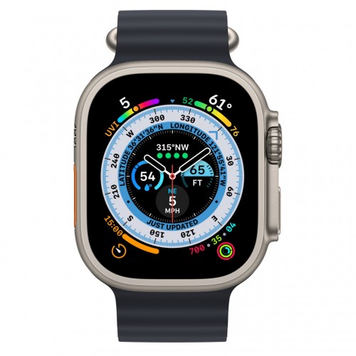 Apple Watch Ultra LTE 49 мм (титановый корпус, титановый/темно-серый, ремешок из эластомера) фото 2