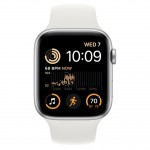 Apple Watch SE 2 40 мм (алюминиевый корпус, серебристый/белый, спортивный силиконовый ремешок) фото 2