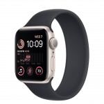 Apple Watch SE 2 40 мм (алюминиевый корпус, звездный свет/темно-серый, силиконовый ремешок)