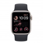 Apple Watch SE 2 40 мм (алюминиевый корпус, звездный свет/темно-серый, силиконовый ремешок) фото 2