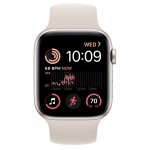 Apple Watch SE 2 44 мм (алюминиевый корпус, звездный свет/звездный свет, силиконовый ремешок) фото 2