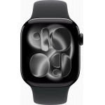 Apple Watch Series 11 46 мм (алюминиевый корпус, черный/черный, спортивный силиконовый ремешок) фото 2