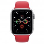 Apple Watch Series 5 40 мм (серебристый алюминий/красный спортивный) фото 2