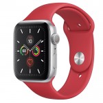 Apple Watch Series 5 44 мм (серебристый алюминий/красный спортивный) фото 1