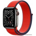 Apple Watch Series 6 40 мм (сталь графитовый/красный нейлон) фото 1