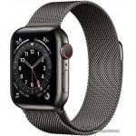 Apple Watch Series 6 LTE 40 мм (сталь графитовый/миланский черный)