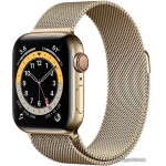 Apple Watch Series 6 LTE 40 мм (сталь золотистый/миланский золотой) фото 1