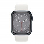 Apple Watch Series 8 41 мм (алюминиевый корпус, полуночный/белый, спортивный силиконовый ремешок) фото 2