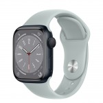 Apple Watch Series 8 41 мм (алюминиевый корпус, полуночный/суккулент, спортивный силиконовый ремешок)