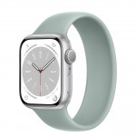 Apple Watch Series 8 41 мм (алюминиевый корпус, серебристый/суккулент, силиконовый ремешок)