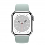 Apple Watch Series 8 41 мм (алюминиевый корпус, серебристый/суккулент, силиконовый ремешок) фото 2