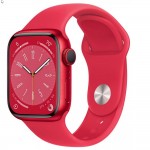 Apple Watch Series 8 45 мм (алюминиевый корпус, красный/красный, спортивный силиконовый ремешок)