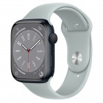 Apple Watch Series 8 45 мм (алюминиевый корпус, полуночный/суккулент, спортивный силиконовый ремешок)